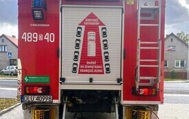 tył wozu strażackiego