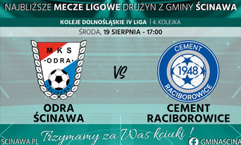 ma grafice loga dwóch klubów i zapowiedz piątkowego meczu