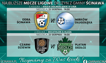 grafika kolorowa zapowiadająca ligowy mecz