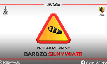 grafika ostrzegająca przed silnym wiatrem