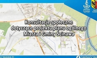 grafika niebieska z mapą i napisem konsultacje społeczne
