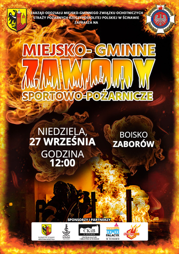 plakat informujący o zawodach strażackich
