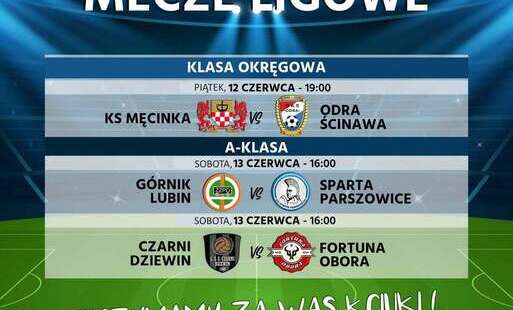 ZAPOWIEDZ MECZÓW NA NIEBIESKO ZIELONYM TLE
