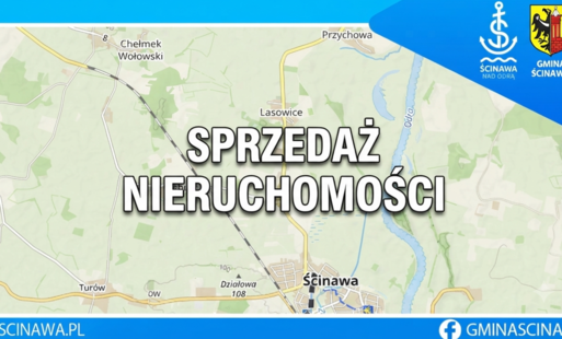 mapa z napisem sprzedaż nieruchomości otoczona niebieską ramką 