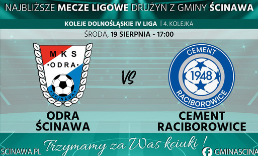 ma grafice loga dwóch klubów i zapowiedz piątkowego meczu