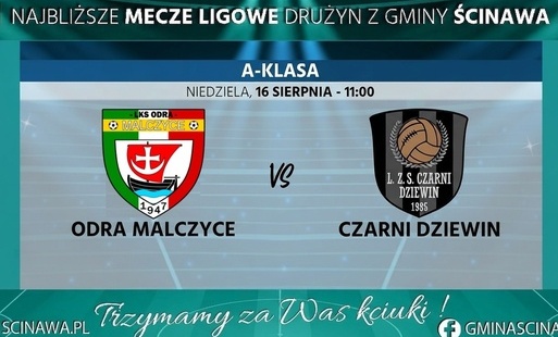 na niebieskim tle  informacja o rozgrywkach ligowych a klasowych grużyn