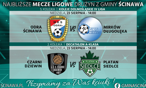 grafika kolorowa zapowiadająca ligowy mecz