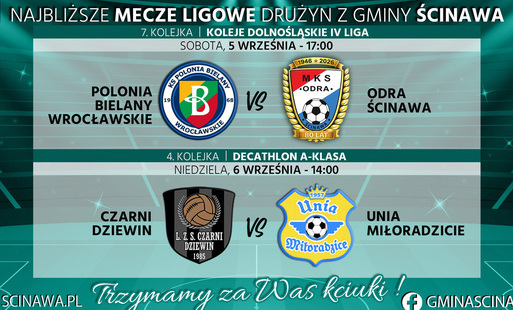grafika kolorowa zapowiadająca ligowy mecz