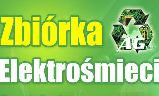 zielona grafika z napisem zbiórka elektrośmieci