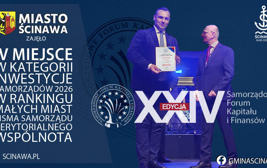 Ścinawa 4. miejscem w rankingu inwestycji wśród małych miast w Polsce